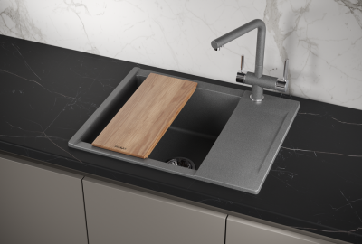 Кухонная мойка GRANULA ES-6202, ГРАФИТ