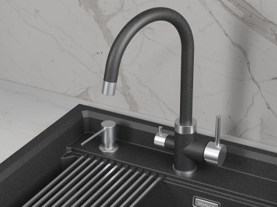 Кухонный смеситель GRANULA GR-5169, ЧЕРНЫЙ