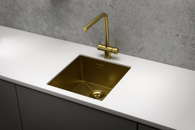 Кухонная мойка GRANULA GR-4445U, ЗОЛОТО САТИН