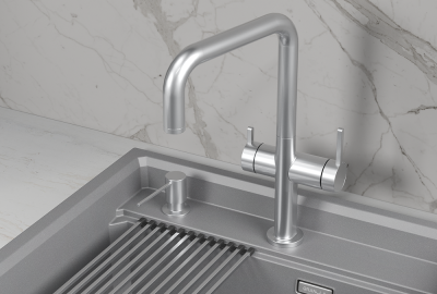Кухонный смеситель GRANULA KS-8275, НЕРЖ
