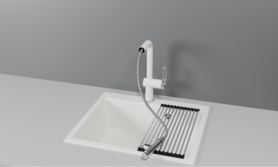 Кухонный смеситель GRANULA с выдвижным изливом и подключением к фильтру GR-8169, АРКТИК (БЕЛЫЙ)