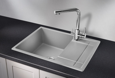 Кухонная мойка GRANULA GR-6501, АЛЮМИНИУМ