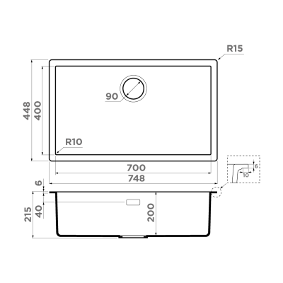 Кухонная мойка OMOIKIRI Yamakawa 75-Integra gb