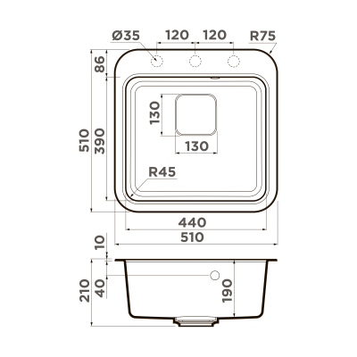Кухонная мойка OMOIKIRI Tasogare 51 bl