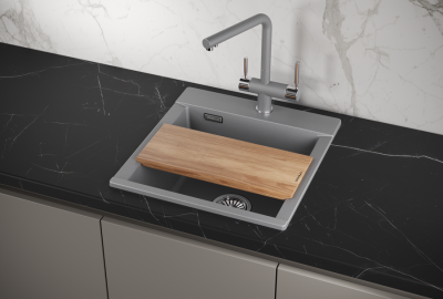 Кухонная мойка GRANULA ES-4701, АЛЮМИНИУМ