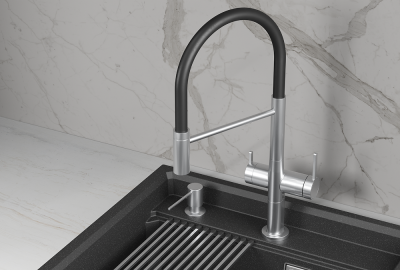 Кухонный смеситель GRANULA KS-8277, НЕРЖ