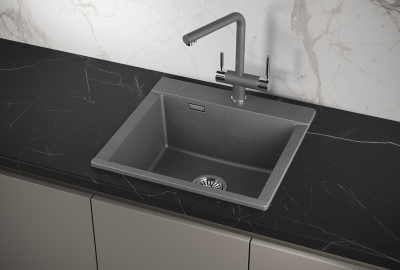 Кухонная мойка GRANULA ES-5201, ГРАФИТ (ЧЁРНО-СЕРЫЙ)