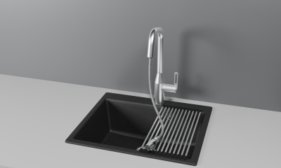 Кухонный смеситель GRANULA с выдвижным изливом и подключением к фильтру GR-8171, НЕРЖ