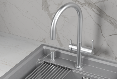 Кухонный смеситель GRANULA KS-8274, НЕРЖ