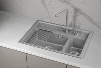 Кухонная мойка GRANULA KS-7302, АЛЮМИНИУМ