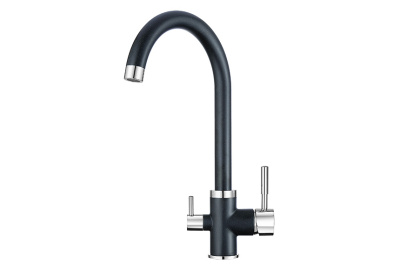Кухонный смеситель GRANULA  GR-2168, ШВАРЦ (чёрный металлик)