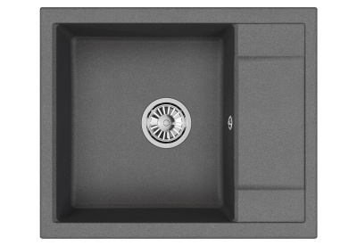 Кухонная мойка GRANULA GR-6002, ГРАФИТ (ЧЁРНО-СЕРЫЙ)