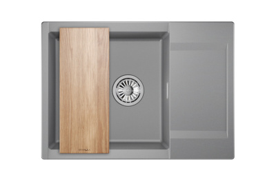 Кухонная мойка GRANULA ES-7003, АЛЮМИНИУМ
