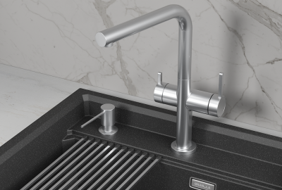 Кухонный смеситель GRANULA KS-8276, НЕРЖ