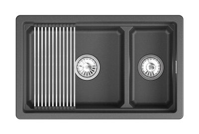 Кухонная мойка GRANULA KS-7304U, ЧЁРНЫЙ 