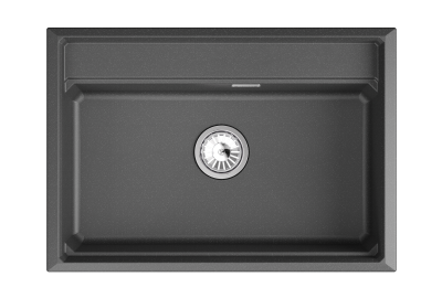 Кухонная мойка GRANULA KS-7301, ШВАРЦ (чёрный металлик)