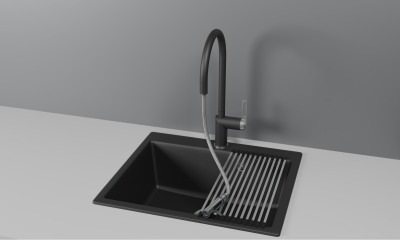 Кухонный смеситель GRANULA с выдвижным изливом и переключением на душ GR-8172, ТУРМАЛИН