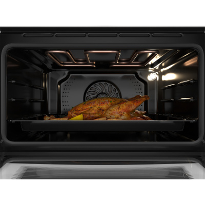 Электрический духовой шкаф с функцией пароварки и СВЧ Hiberg MS-VM 5115 W SMART