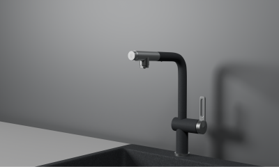Кухонный смеситель GRANULA с выдвижным изливом и подключением к фильтру GR-8169, ГРАФИТ