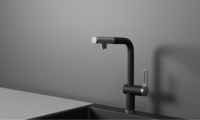 Кухонный смеситель GRANULA с выдвижным изливом и подключением к фильтру GR-8169, ТУРМАЛИН