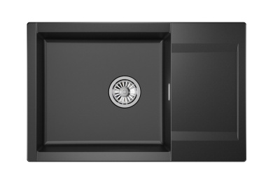 Кухонная мойка GRANULA ES-7807, ШВАРЦ (чёрный металлик)