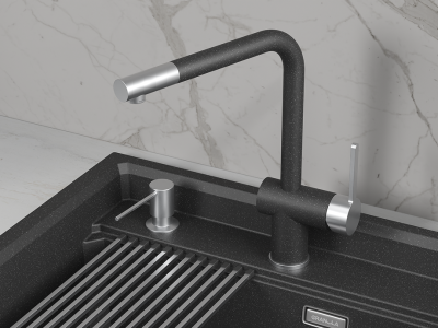 Кухонный смеситель GRANULA GR-5017, ЧЁРНЫЙ
