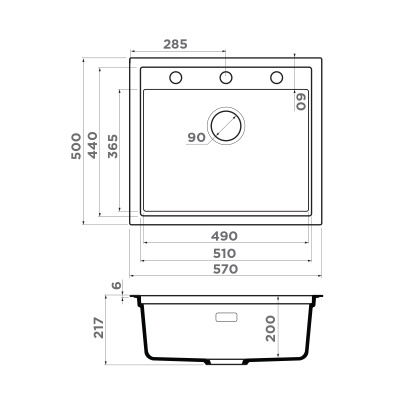 Кухонная мойка OMOIKIRI Sintesi 57 cn