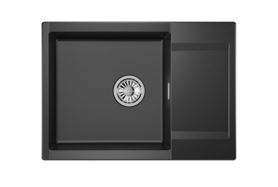 Кухонная мойка GRANULA ES-7003, ШВАРЦ (чёрный металлик)
