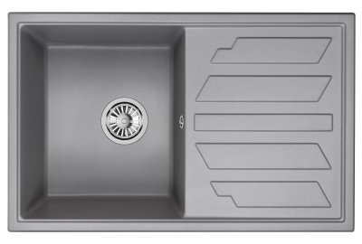 Кухонная мойка GRANULA GR-8002, АЛЮМИНИУМ