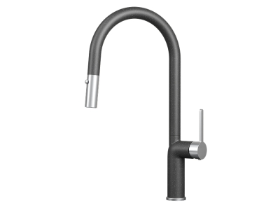 Кухонный смеситель GRANULA с выдвижным изливом и переключением на душ GR-9010, ЧЕРНЫЙ