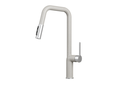 Кухонный смеситель GRANULA с выдвижным изливом с переключением на душ и подключением к  фильтру GR-9011, БАЗАЛЬТ