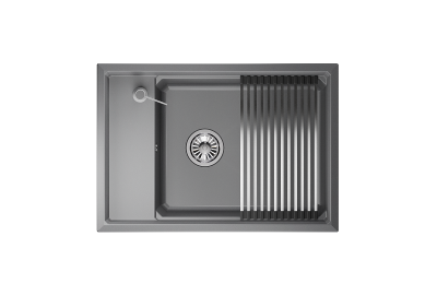 Кухонная мойка GRANULA KS-7305, АЛЮМИНИУМ