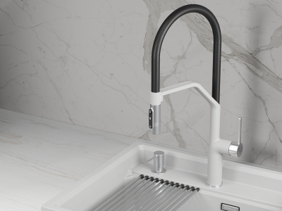 Кухонный смеситель GRANULA GR-9012, АРКТИК (БЕЛЫЙ)