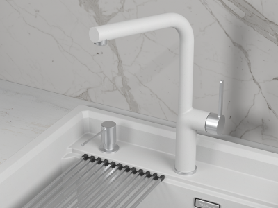 Кухонный смеситель GRANULA GR-9502, АРКТИК (БЕЛЫЙ)