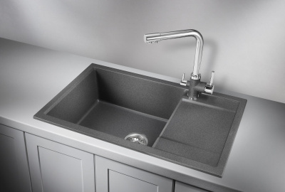 Кухонная мойка GRANULA GR-7805, ГРАФИТ (ЧЁРНО-СЕРЫЙ)