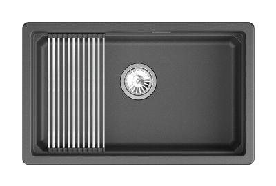 Кухонная мойка GRANULA KS-7303U, ШВАРЦ (чёрный металлик)