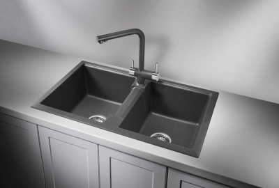 Кухонная мойка GRANULA GR-8101, ГРАФИТ (ЧЁРНО-СЕРЫЙ)
