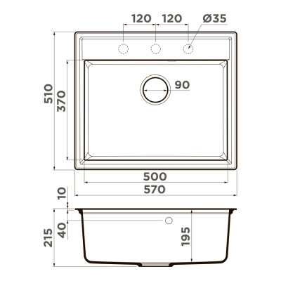 Кухонная мойка OMOIKIRI Daisen 57 wh