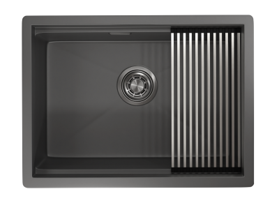 Кухонная мойка GRANULA KS-6045U, ГРАФИТ МАТОВЫЙ