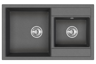 Кухонная мойка GRANULA GR-8201, ГРАФИТ (ЧЁРНО-СЕРЫЙ)