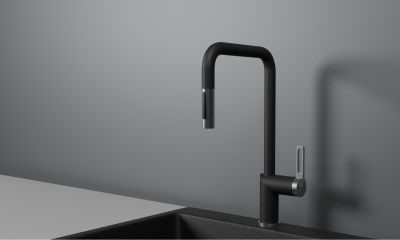 Кухонный смеситель GRANULA с выдвижным изливом и переключением на душ GR-8173, ЧЕРНЫЙ