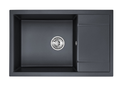 Кухонная мойка GRANULA GR-7805, ШВАРЦ (чёрный металлик)