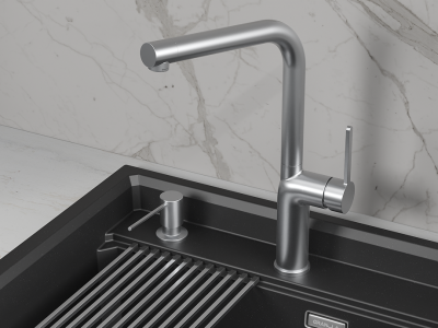 Кухонный смеситель GRANULA GR-9502, НЕРЖ