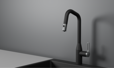 Кухонный смеситель GRANULA с выдвижным изливом и подключением к фильтру GR-8171, ШВАРЦ