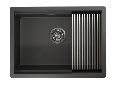 Кухонная мойка GRANULA KS-6045U, ЧЕРНЫЙ МАТОВЫЙ