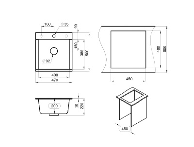 Кухонная мойка GRANULA ES-4701, ТУРМАЛИН