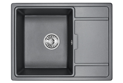 Кухонная мойка GRANULA GR-6503, ШВАРЦ (чёрный металлик)