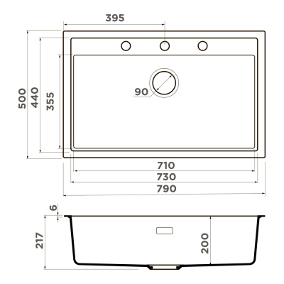Кухонная мойка OMOIKIRI Sintesi 79 wg