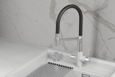 Кухонный смеситель GRANULA 5083, АРКТИК (БЕЛЫЙ)