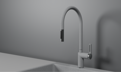 Кухонный смеситель GRANULA с выдвижным изливом и переключением на душ GR-8172, БАЗАЛЬТ